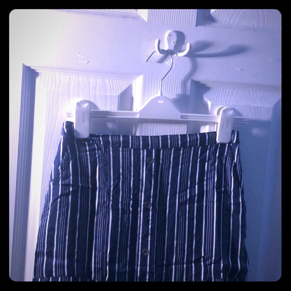 Blue and white stripes maxi skirt